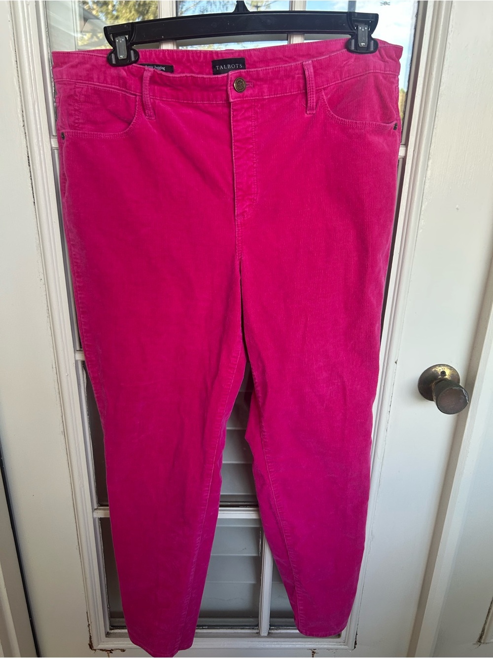 Talbots Bright Pink Straight-Leg Corduroy Jeans